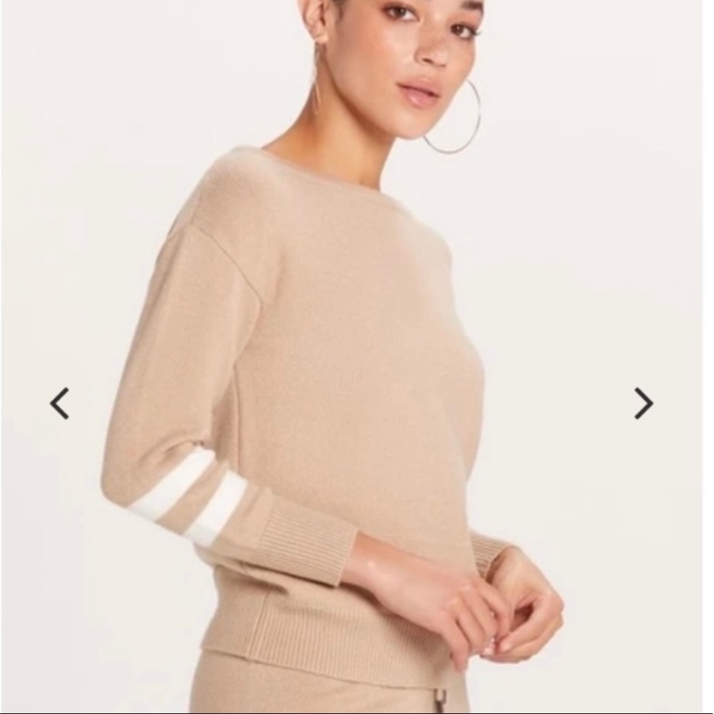 Olicavious Cashmere Blend Arm Stripe Sweater. NWT